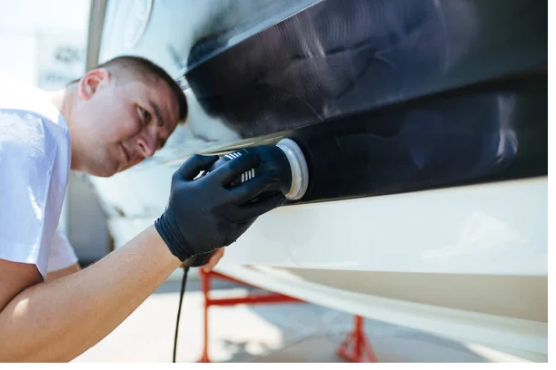 Buffing a boat